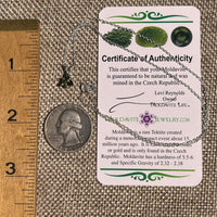 Faceted Moldavite Necklace Sterling Silver #8543-Moldavite Life
