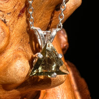 Faceted Moldavite Necklace Sterling Silver #8544-Moldavite Life