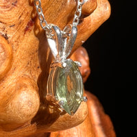 Faceted Moldavite Necklace Sterling Silver #8546-Moldavite Life