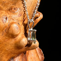 Faceted Moldavite Necklace Sterling Silver #8546-Moldavite Life