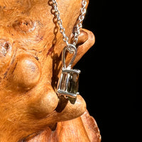 Faceted Moldavite Necklace Sterling Silver #8547-Moldavite Life