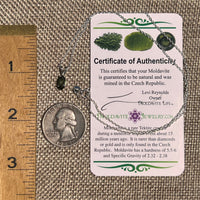 Faceted Moldavite Necklace Sterling Silver #8547-Moldavite Life