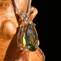 Faceted Moldavite Pendant Sterling Silver #8522-Moldavite Life