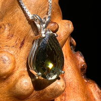 Faceted Moldavite Pendant Sterling Silver #8522-Moldavite Life