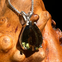 Faceted Moldavite Pendant Sterling Silver #8523-Moldavite Life