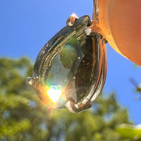 Faceted Moldavite Pendant Sterling Silver #8524-Moldavite Life
