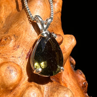 Faceted Moldavite Pendant Sterling Silver #8524-Moldavite Life