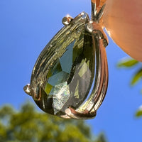 Faceted Moldavite Pendant Sterling Silver #8526-Moldavite Life