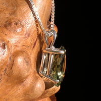 Faceted Moldavite Pendant Sterling Silver #8527-Moldavite Life