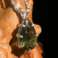 Faceted Moldavite Pendant Sterling Silver #8529-Moldavite Life