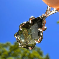 Faceted Moldavite Pendant Sterling Silver #8529-Moldavite Life