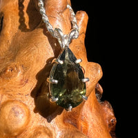 Faceted Moldavite Pendant Sterling Silver #8529-Moldavite Life