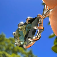 Faceted Moldavite Pendant Sterling Silver #8530-Moldavite Life
