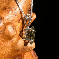 Faceted Moldavite Pendant Sterling Silver #8532-Moldavite Life
