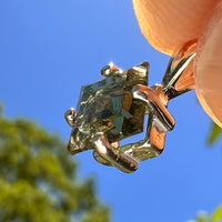 Faceted Moldavite Pendant Sterling Silver #8532-Moldavite Life