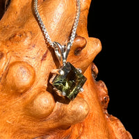 Faceted Moldavite Pendant Sterling Silver #8532-Moldavite Life