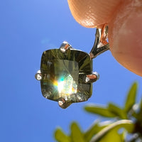 Faceted Moldavite Pendant Sterling Silver #8533-Moldavite Life