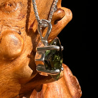 Faceted Moldavite Pendant Sterling Silver #8534-Moldavite Life
