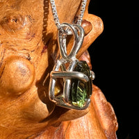 Faceted Moldavite Pendant Sterling Silver #8535-Moldavite Life