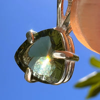 Faceted Moldavite Pendant Sterling Silver #8535-Moldavite Life