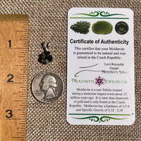Faceted Moldavite Pendant Sterling Silver #8535-Moldavite Life
