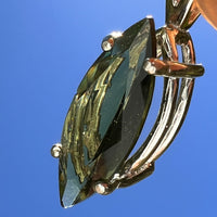 Faceted Moldavite Pendant Sterling Silver #8537-Moldavite Life