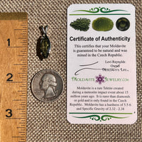 Faceted Moldavite Pendant Sterling Silver #8537-Moldavite Life