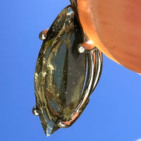 Faceted Moldavite Pendant Sterling Silver #8538-Moldavite Life