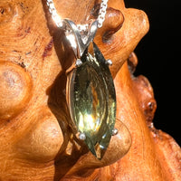 Faceted Moldavite Pendant Sterling Silver #8539-Moldavite Life