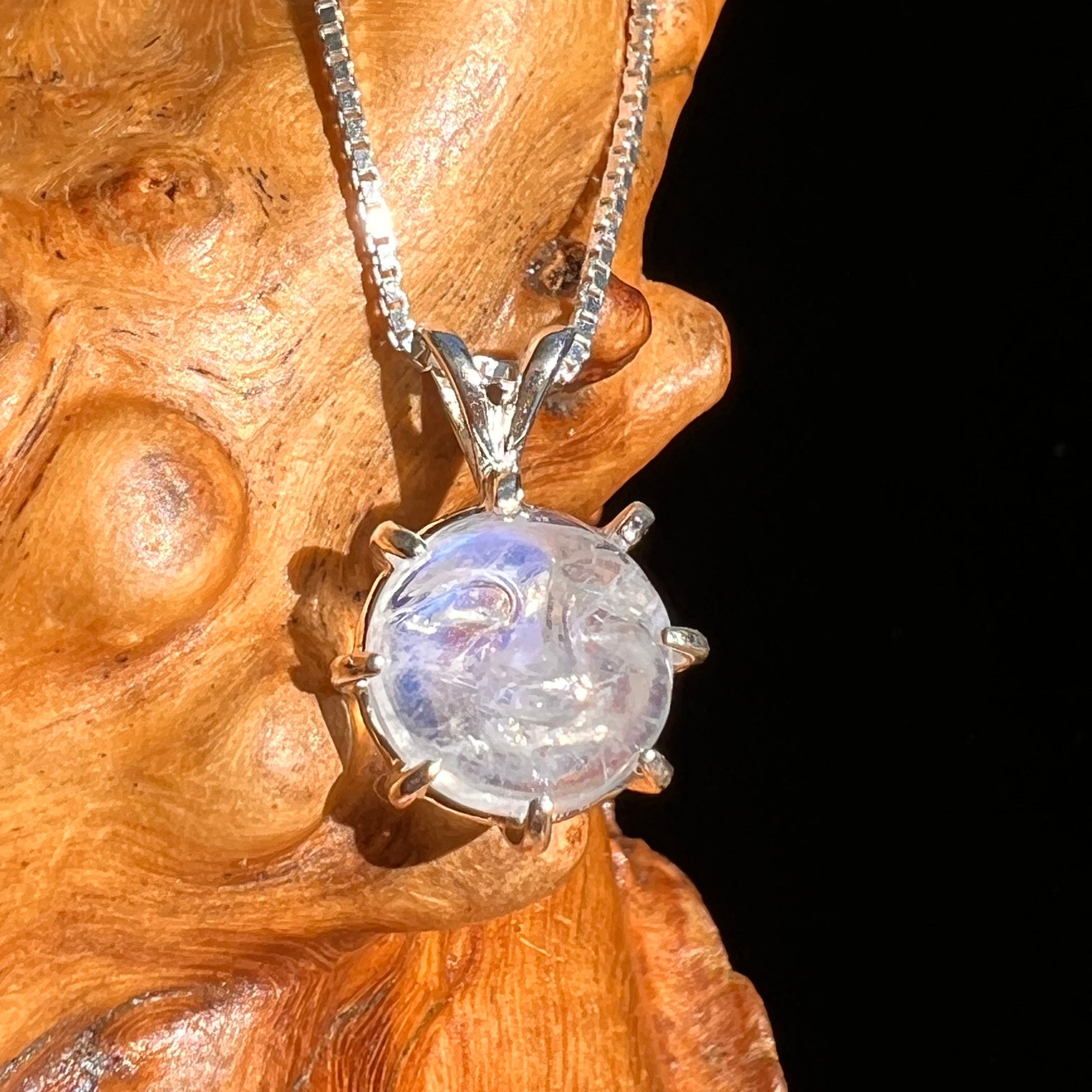 Full Moon Moonstone Pendant Sterline Silver #6525