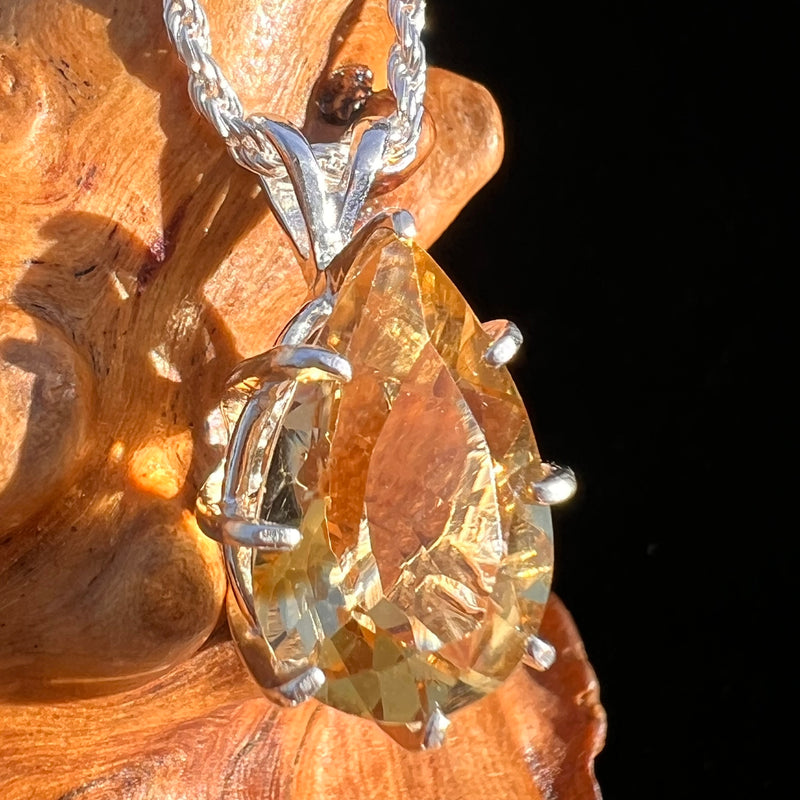 Golden Citrine Pendant Sterling Silver #7744-Moldavite Life