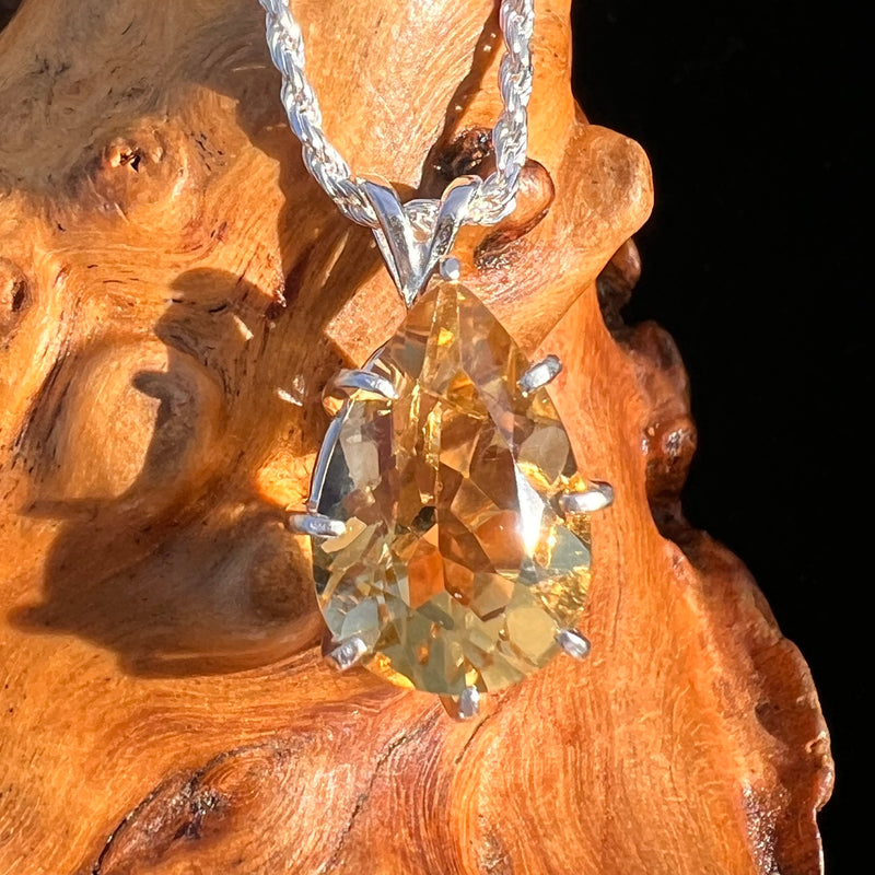 Golden Citrine Pendant Sterling Silver #7744-Moldavite Life