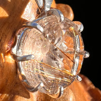 Golden Copper Rutile Spider Quartz Pendant Sterling Silver #7801-Moldavite Life