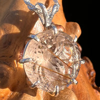 Golden Copper Rutile Spider Quartz Pendant Sterling Silver #7801-Moldavite Life