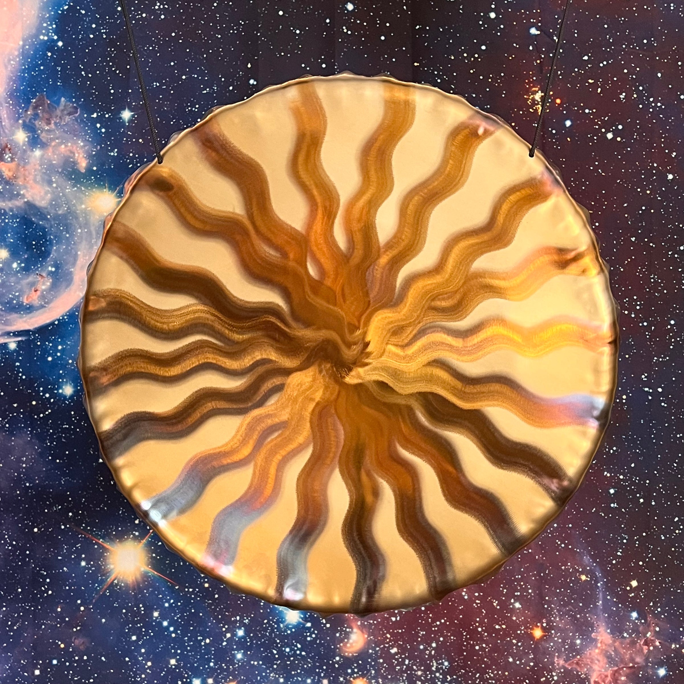 Golden Ray Gong 20"-Moldavite Life