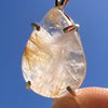 Golden Rutile Quartz Pendant Sterling Silver #6198-Moldavite Life