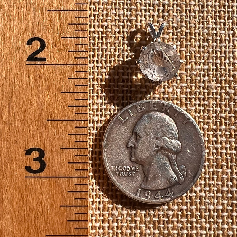 Golden Rutile Spider Quartz Pendant Sterling Silver #7797-Moldavite Life