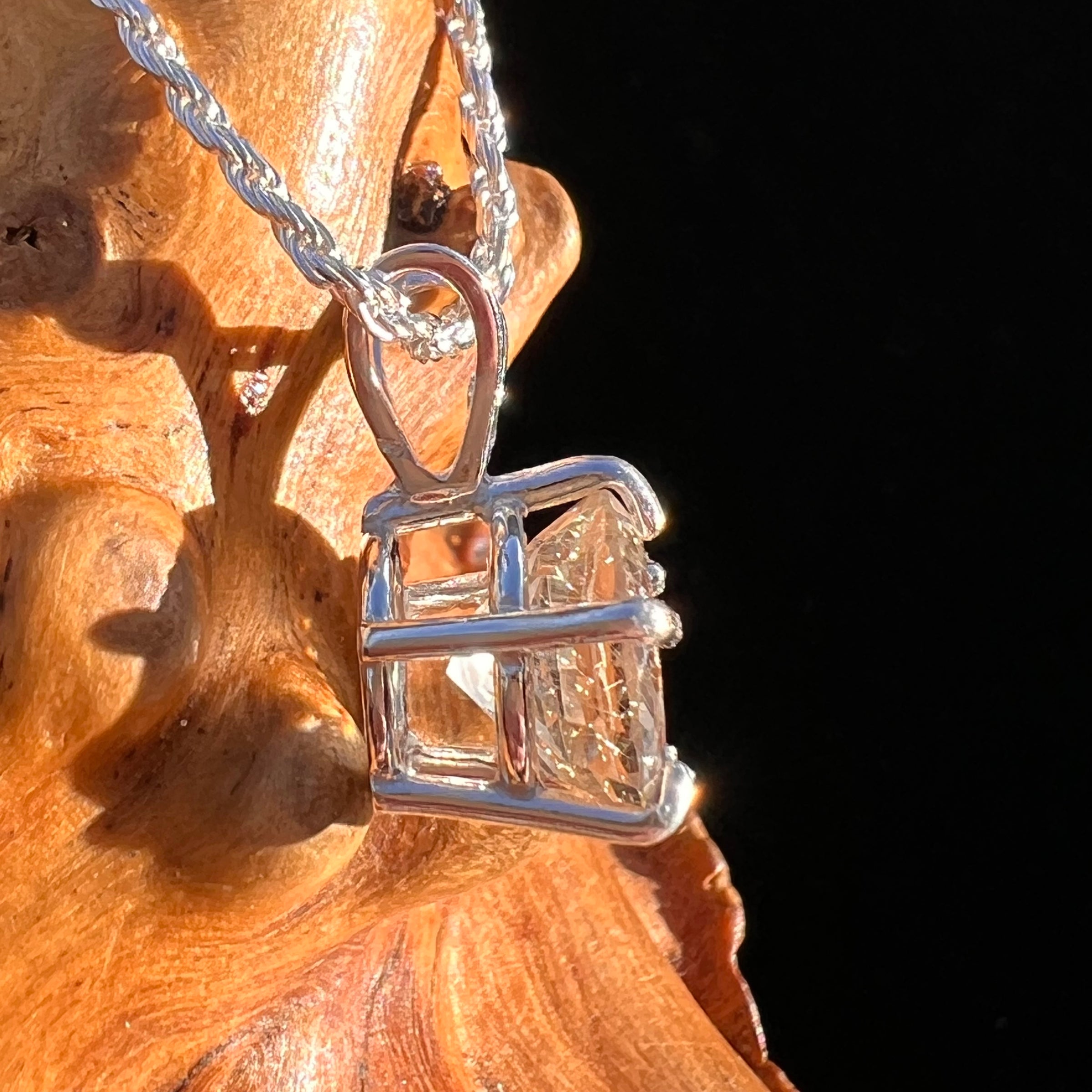 Golden Rutile Spider Quartz Pendant Sterling Silver #7799-Moldavite Life