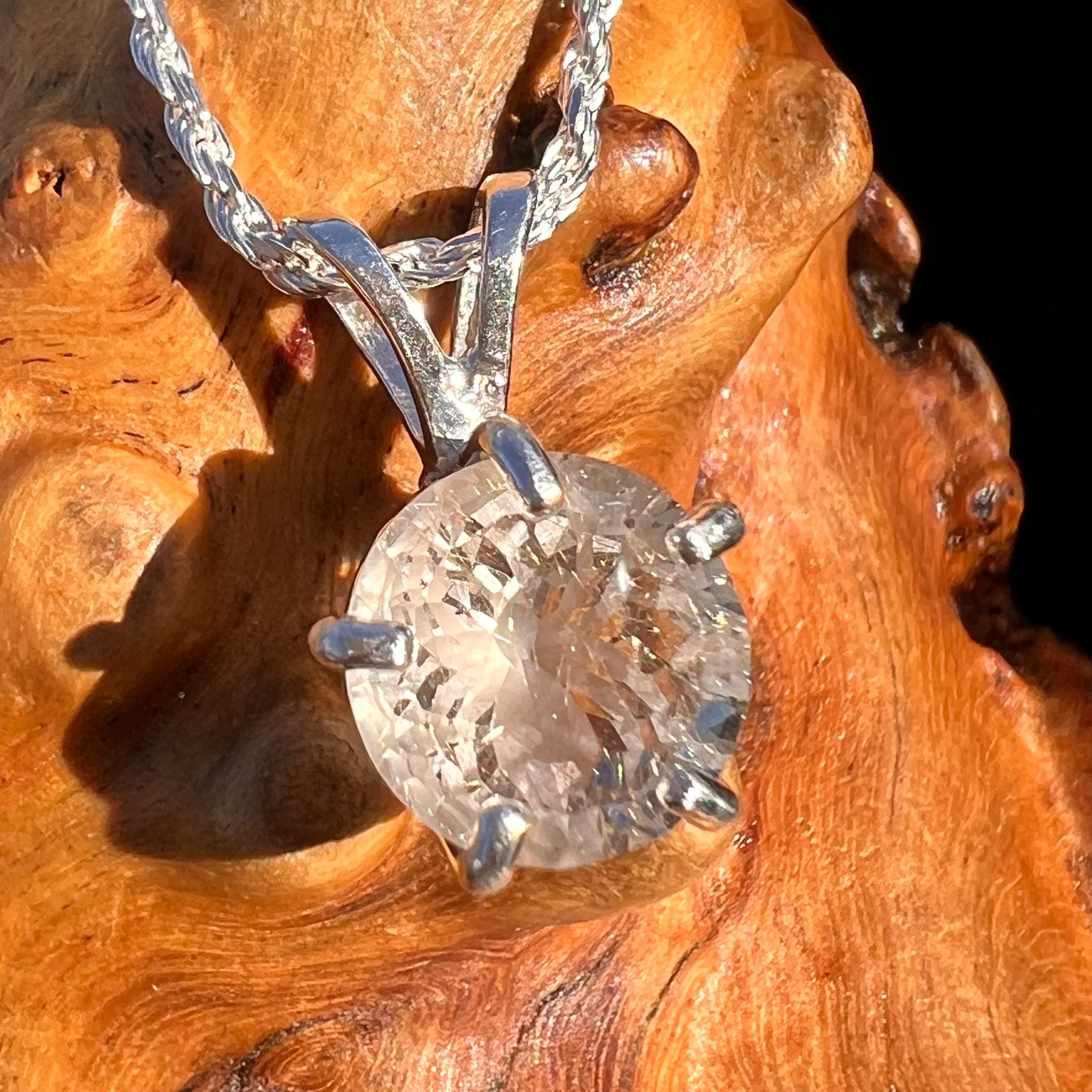 Golden Rutile Spider Quartz Pendant Sterling Silver #7799-Moldavite Life