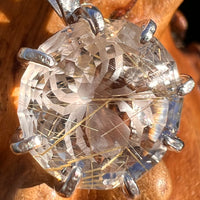 Golden Rutile Spider Quartz Pendant Sterling Silver #7800-Moldavite Life