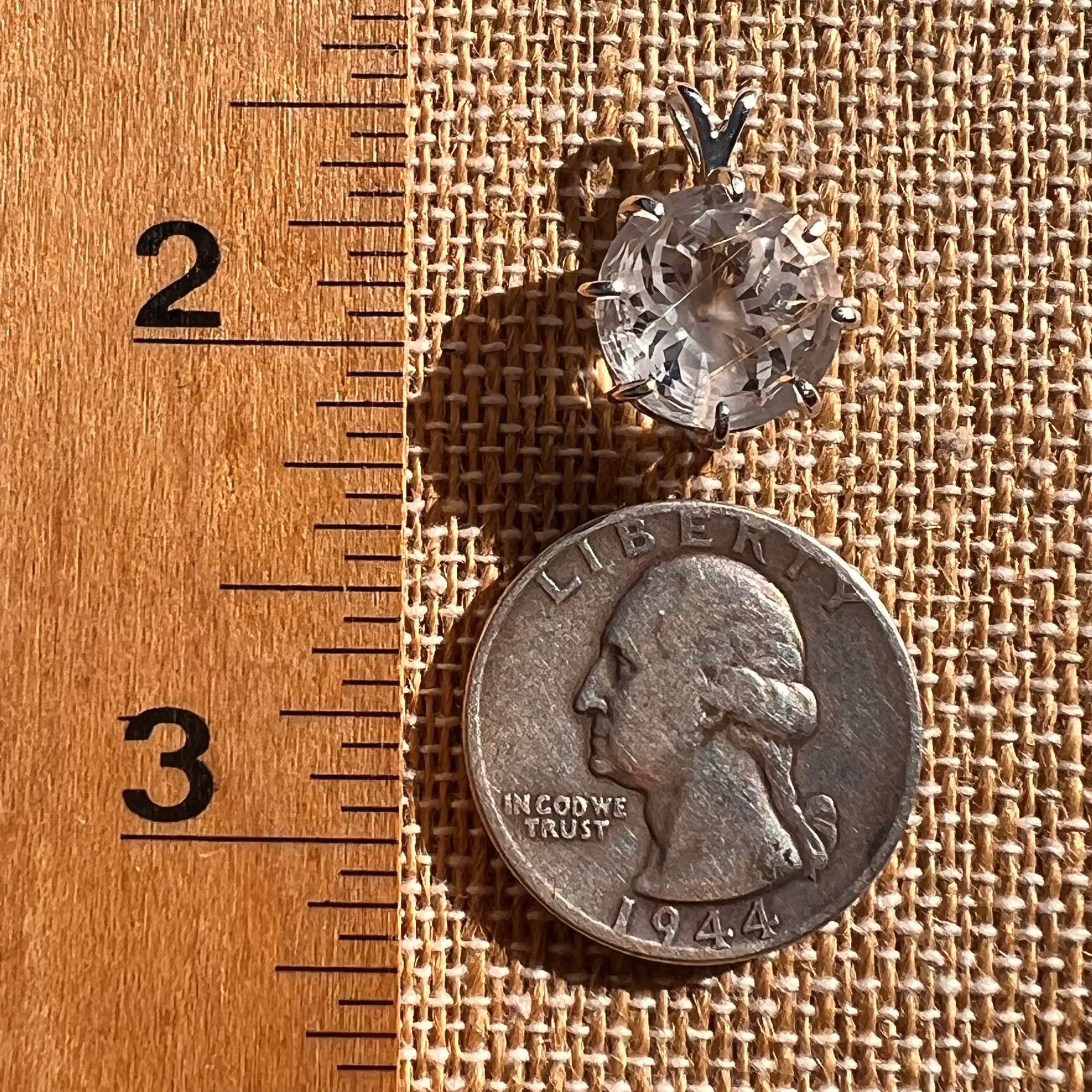 Golden Rutile Spider Quartz Pendant Sterling Silver #7802-Moldavite Life