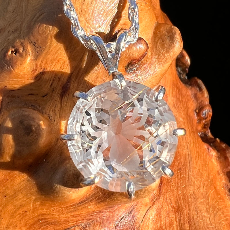 Golden Rutile Spider Quartz Pendant Sterling Silver #7802-Moldavite Life