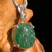 Green Aventurine & Moldavite Necklace Sterling #6630-Moldavite Life