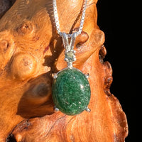 Green Aventurine & Moldavite Necklace Sterling #7555-Moldavite Life