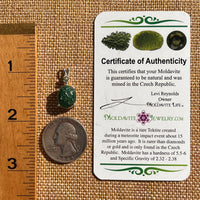 Green Aventurine & Moldavite Necklace Sterling #7556-Moldavite Life