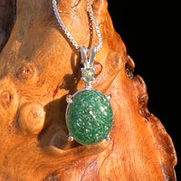 Green Aventurine & Moldavite Necklace Sterling #7556-Moldavite Life