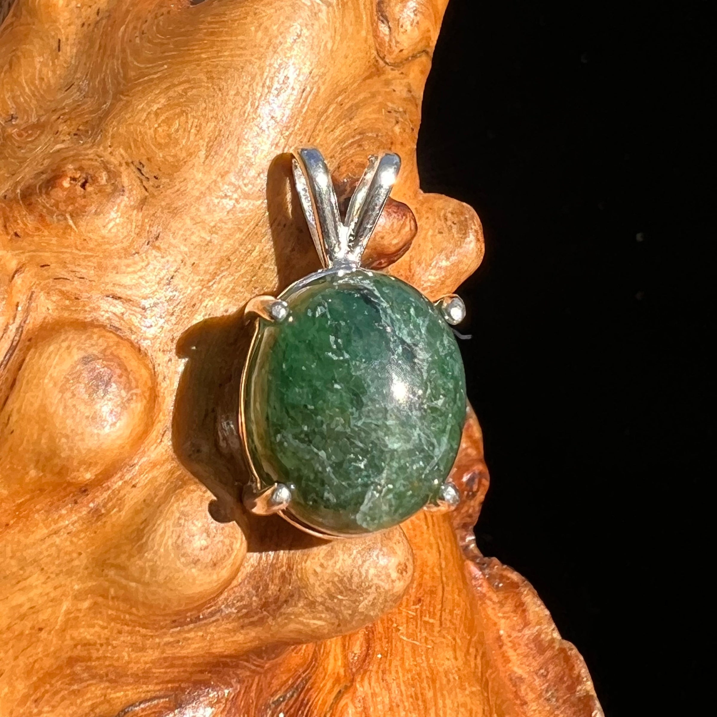 Green Aventurine Pendant Sterling Silver #6266-Moldavite Life