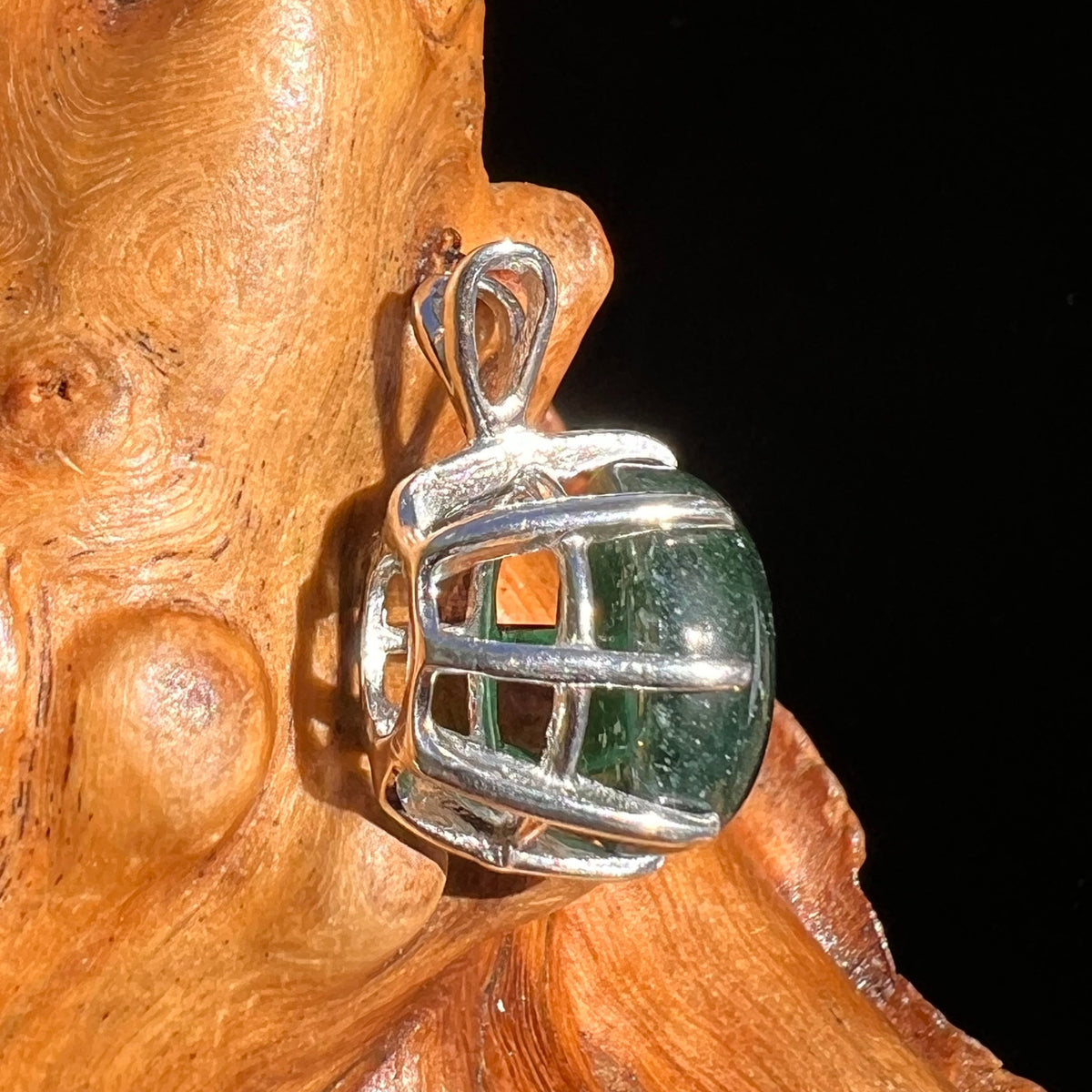 Green Aventurine Pendant Sterling Silver #6268-Moldavite Life