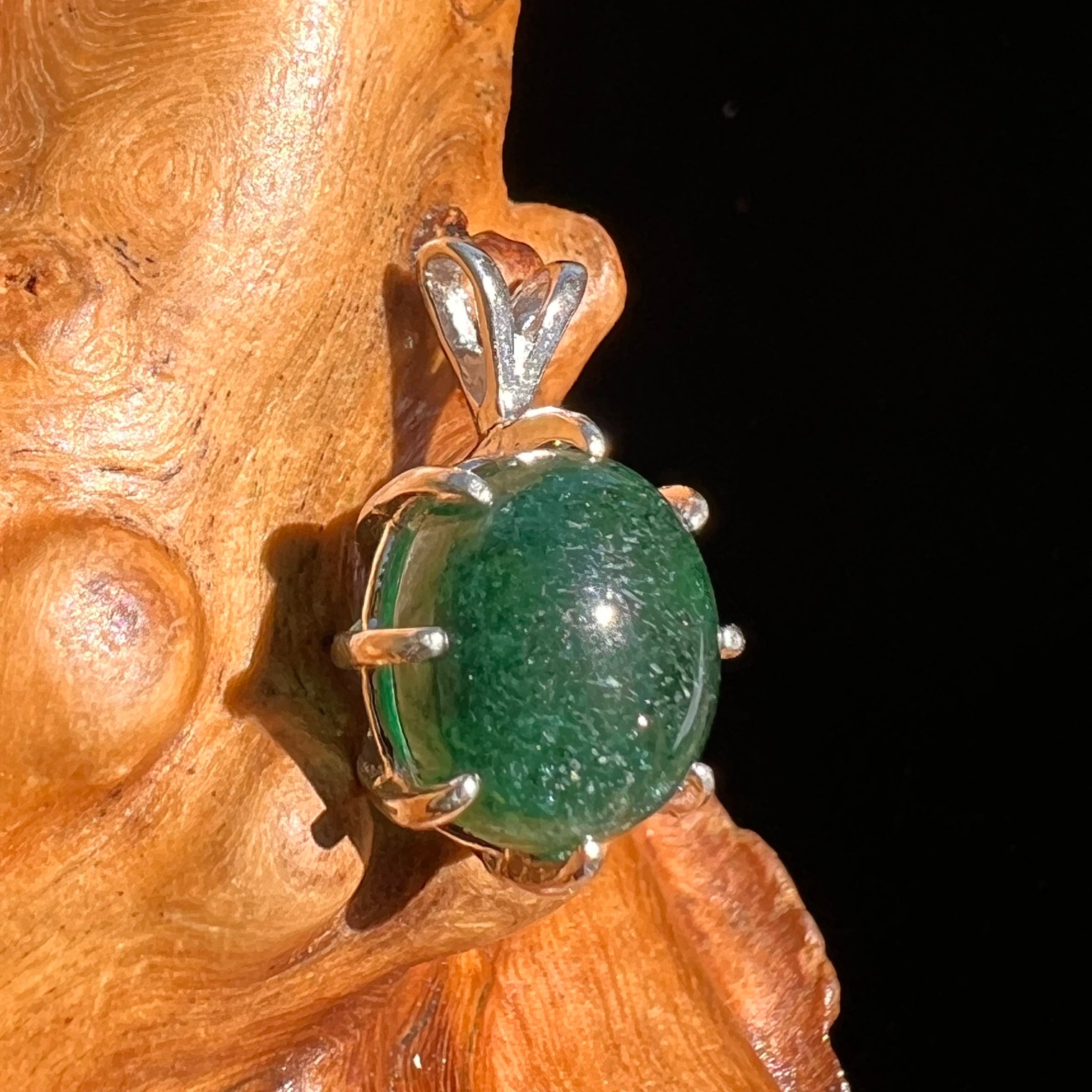 Green Aventurine Pendant Sterling Silver #6269-Moldavite Life