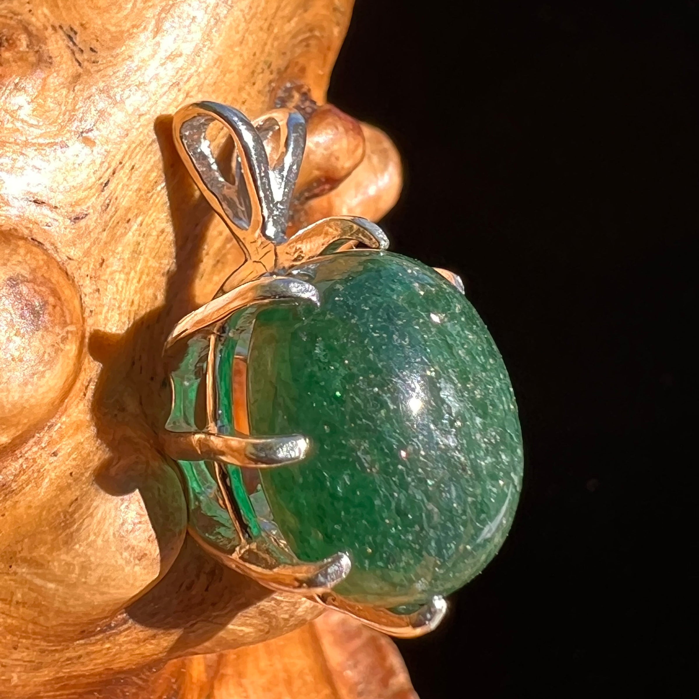 Green Aventurine Pendant Sterling Silver #6270-Moldavite Life